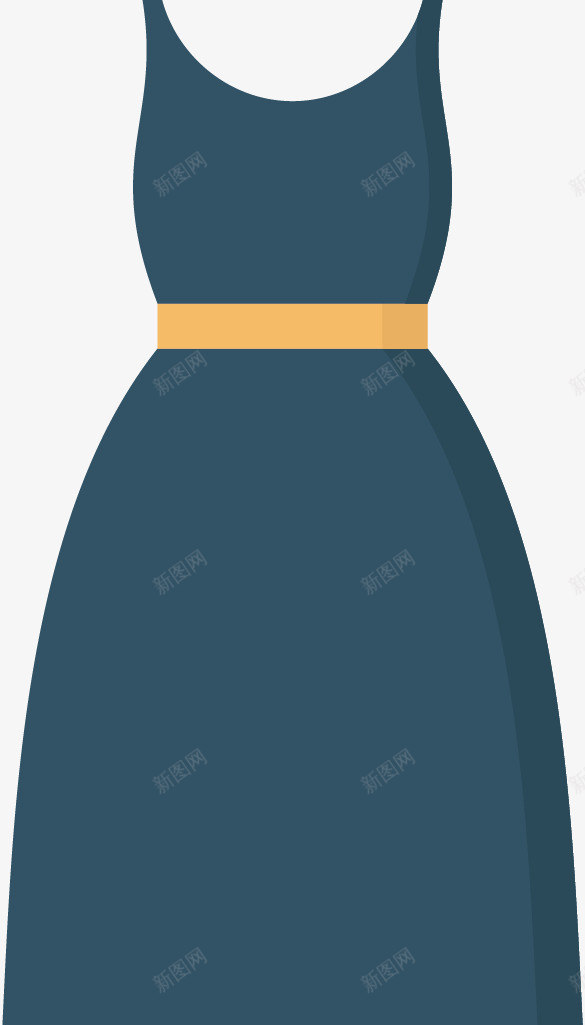 蓝色裙子装饰图标png_新图网 https://ixintu.com 卡通可爱 女性 彩色底纹 服装 矢量图案 裙子