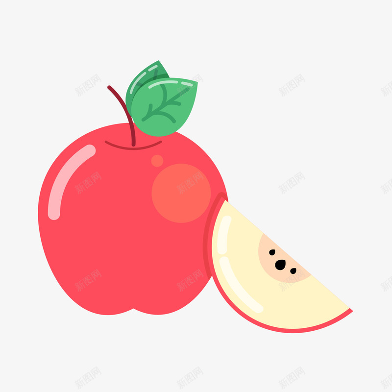 苹果手绘创意图png免抠素材_新图网 https://ixintu.com 免抠图PNG 创意 水果 红色 苹果手绘