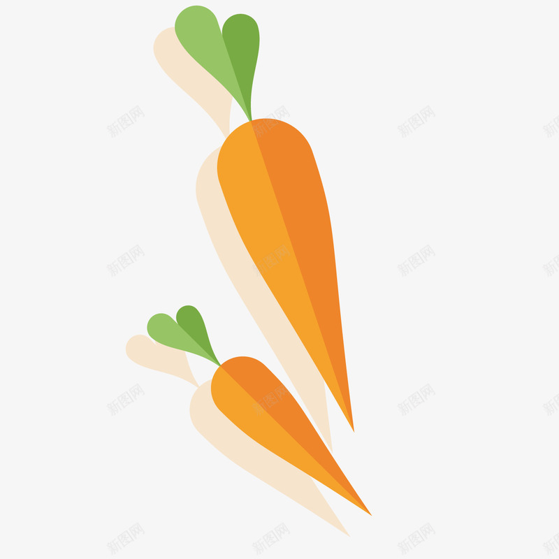 扁平化的胡萝卜png免抠素材_新图网 https://ixintu.com 扁平化 维生素 胡萝卜 蔬菜