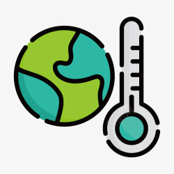 绿色地球温度矢量图素材
