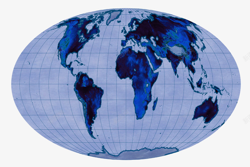 蓝色椭圆形复古世界地图png免抠素材_新图网 https://ixintu.com 地图 地球 复古世界地图 方向 椭圆形 蓝色
