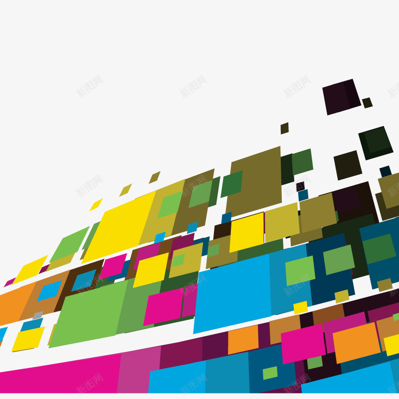 彩色色块装饰图案png免抠素材_新图网 https://ixintu.com 方块 破碎 色块
