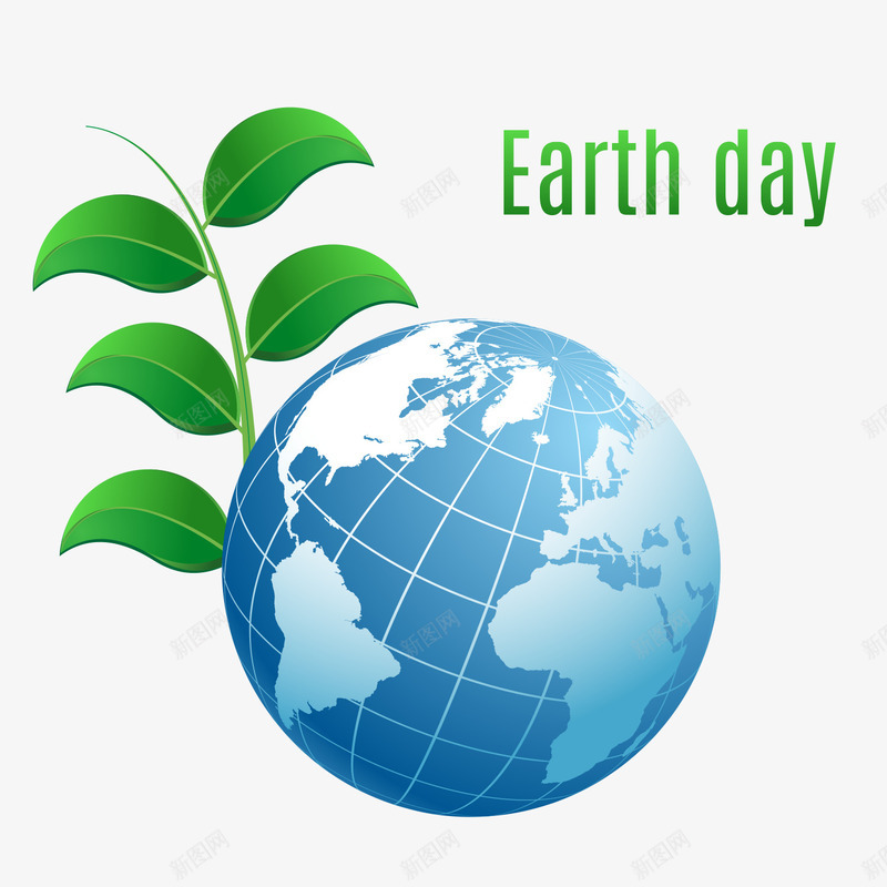 爱护地球日png免抠素材_新图网 https://ixintu.com 地球 地球日 树苗 蓝色地球