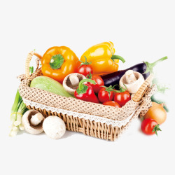 菜市场的新鲜蔬菜篮蔬菜蓝高清图片