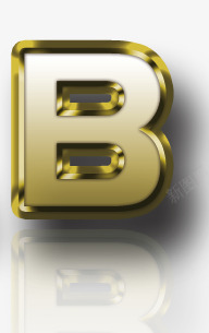 黄金质感字母B素材