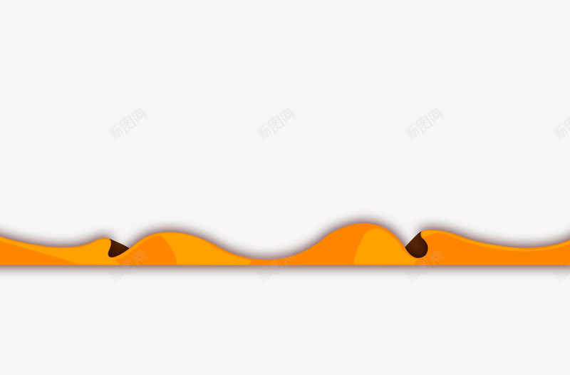橙色边框装饰psd免抠素材_新图网 https://ixintu.com 曲线 橙色 素材 装饰