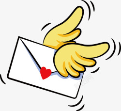 扁平化信封邮件有翅膀的信封高清图片