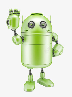 绿色招手机器人素材