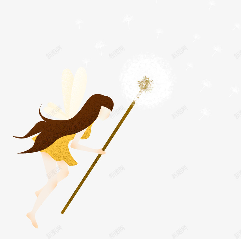 卡通拿着魔法棒的花仙子png免抠素材_新图网 https://ixintu.com 卡通 拿着魔法棒的 花仙子 飞翔的花仙子 黄色的翅膀