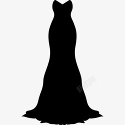女礼服黑色的长袍图标高清图片