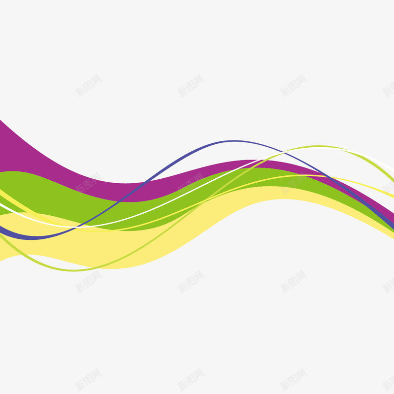 彩色曲线矢量图ai免抠素材_新图网 https://ixintu.com 彩色曲线 曲线 矢量曲线 矢量图