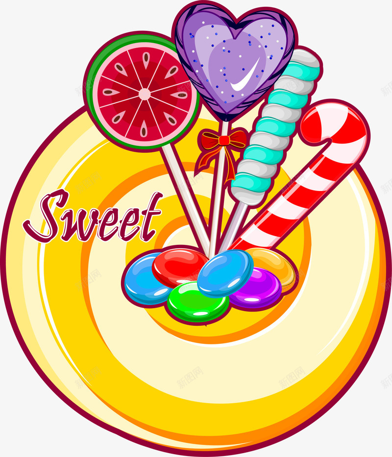 彩色棒棒糖标签png免抠素材_新图网 https://ixintu.com sweet 彩色标签 拐杖糖果 甜品 甜食 糖果 装饰图案 食物