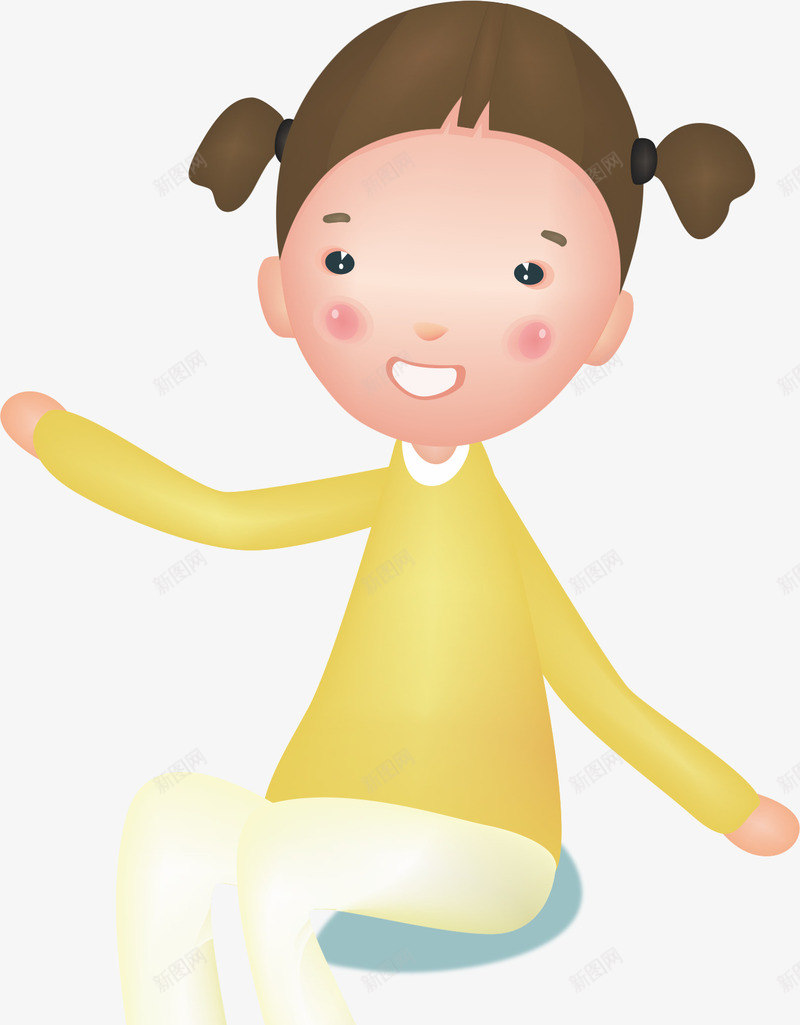 坐着的小孩png免抠素材_新图网 https://ixintu.com 卡通人物 可爱 坐着的小孩 坐着的小朋友 小女孩 黄色衣服