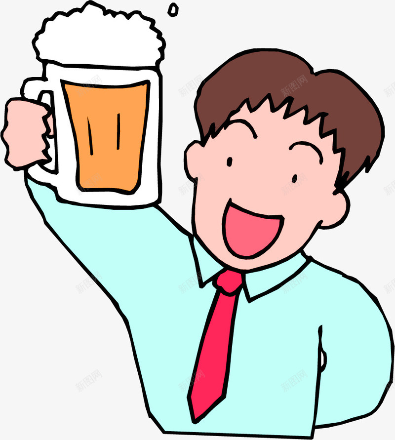 喝啤酒的男人png免抠素材_新图网 https://ixintu.com png图形 png装饰 啤酒 手绘 男人 装饰