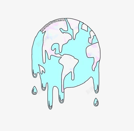 地球png免抠素材_新图网 https://ixintu.com 全球变暖 创意地球 卡通 环保 生态 融化的地球