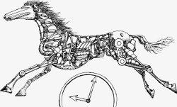 机械马奔跑的机械马高清图片
