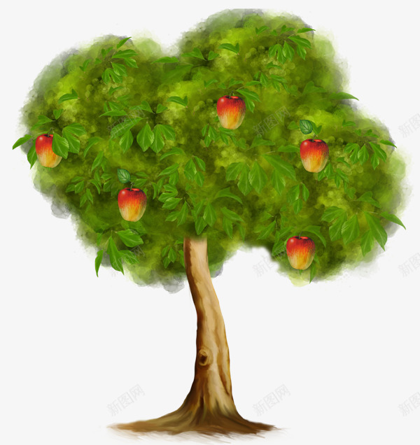 绿色苹果树png免抠素材_新图网 https://ixintu.com 树木 绿色 苹果树
