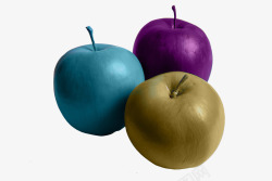 油画笔触涂层水果苹果素材