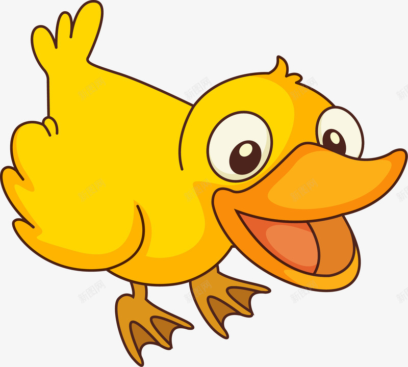 卡通黄色小鸭子png免抠素材_新图网 https://ixintu.com 免抠PNG 卡通 小鸭子 眼睛 翅膀 鸭子头像 鸭子扭头 黄色