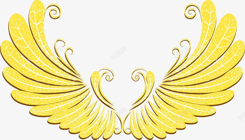 黄色创意翅膀矢量图ai免抠素材_新图网 https://ixintu.com 创意 矢量PNG 矢量图 纹路 翅膀 翅膀造型KT板 造型 颜色 黄色