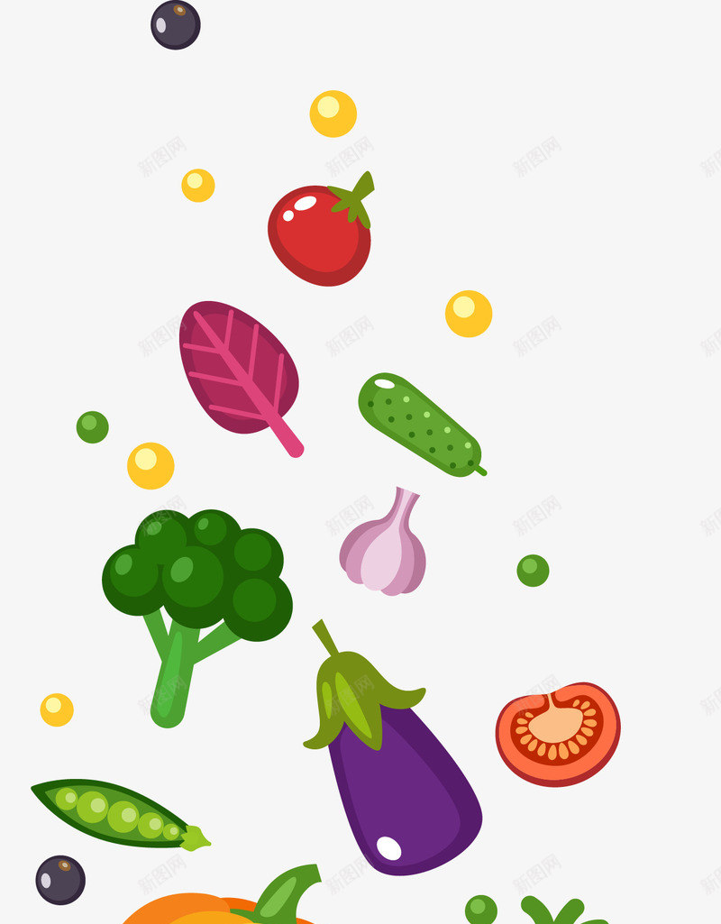 蔬菜装饰图案矢量图ai免抠素材_新图网 https://ixintu.com 图案矢量 绿色食品 蔬菜 装饰图案 装饰矢量 食物 矢量图