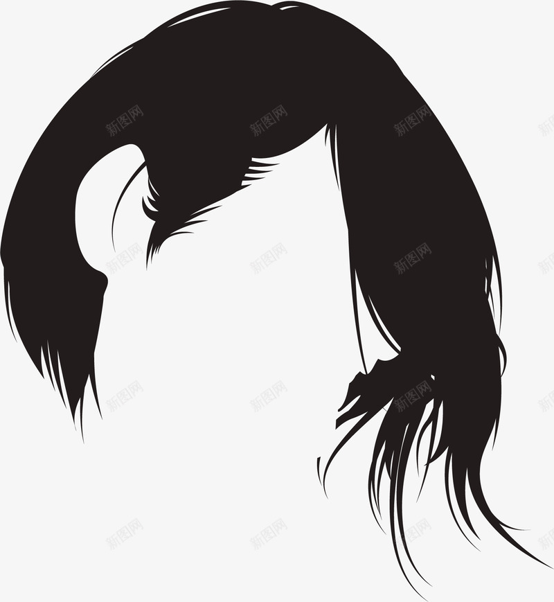 女性短发发型png免抠素材_新图网 https://ixintu.com 头发 头发丝 常用头发丝 时尚发型 短发 黑色短发