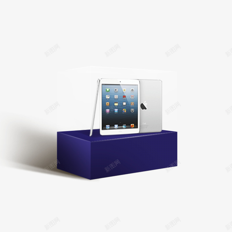 盒子上的iPadpsd免抠素材_新图网 https://ixintu.com 产品实物 数码产品 苹果产品