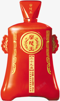 兰陵王红色瓶装白酒礼品素材