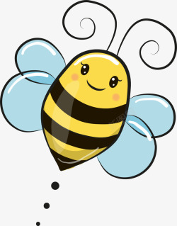 水彩蜜蜂呆萌黄色蜜蜂高清图片