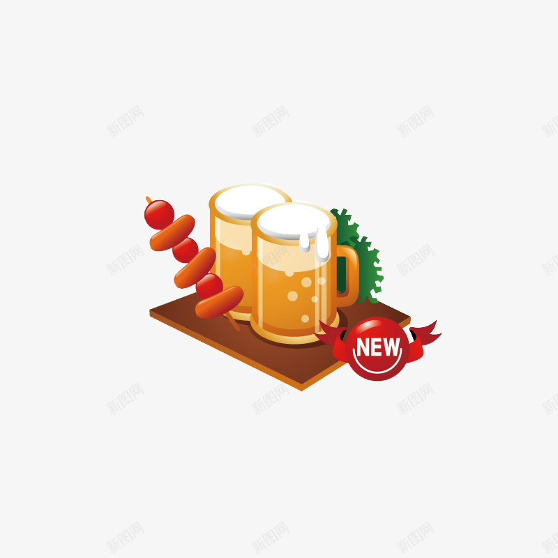 卡通啤酒杯png免抠素材_新图网 https://ixintu.com 卡通杯子 卡通素材 啤酒杯 装饰图案