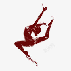 手绘女性舞蹈跳跃动作素材