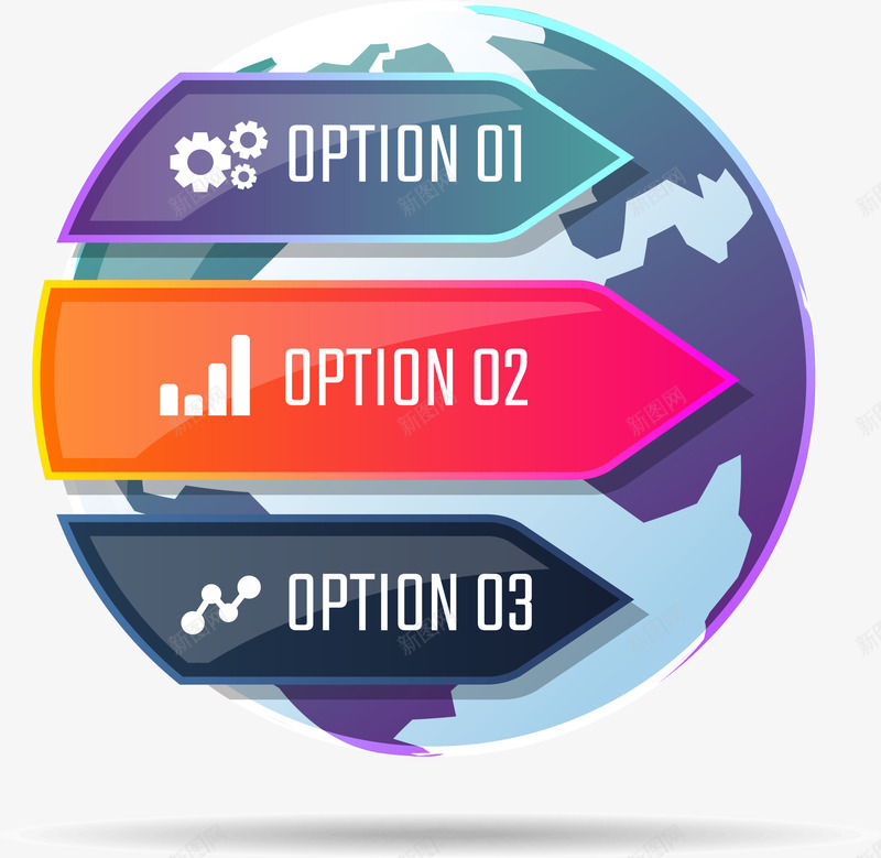 地球圆形三项图表矢量图eps免抠素材_新图网 https://ixintu.com 三个步骤 商务 商务图表 地球 地球图表 矢量png 矢量图