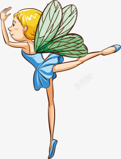 翅膀舞蹈小人跳芭蕾的女孩矢量图高清图片
