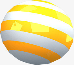 卡通黄色条纹圆球素材