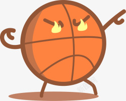 斗志篮球橙色卡通篮球小人高清图片