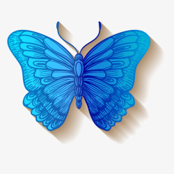蓝色的蝴蝶昆虫矢量图素材
