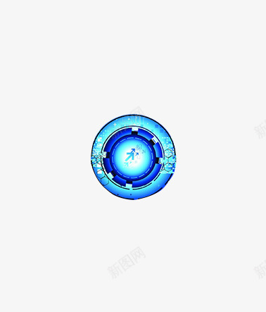 蓝色动感科技按钮png免抠素材_新图网 https://ixintu.com 动感素材 科技图片