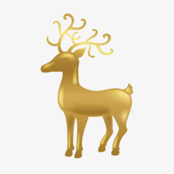 圣诞金鹿金鹿装饰品矢量图高清图片