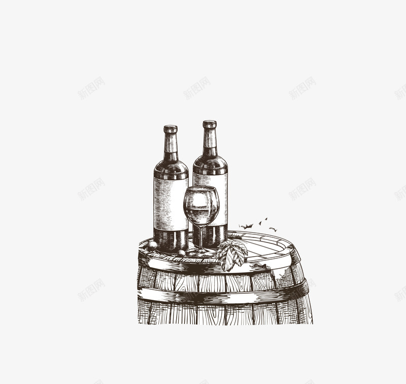 灰色葡萄酒元素png免抠素材_新图网 https://ixintu.com 灰色葡萄酒元素 矢量葡萄酒元素 葡萄酒元素 酒文化