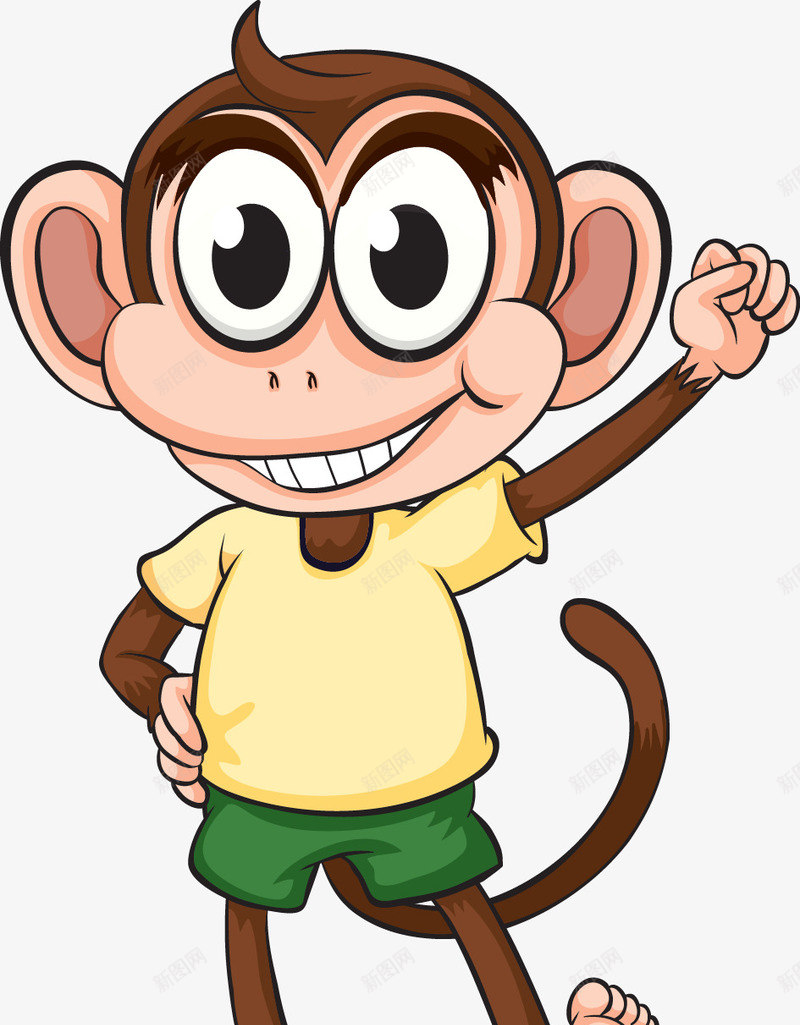 卡通猴宝宝玩耍png免抠素材_新图网 https://ixintu.com 动物 卡通猴 大眼猴 猴子 猴宝宝 野生动物