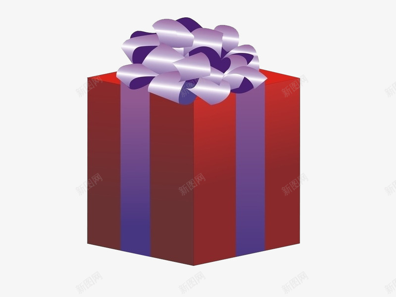 紫色丝带红色礼品包装盒png免抠素材_新图网 https://ixintu.com 包装 包裹 盒子 礼品 礼物