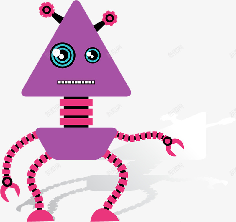 卡通漫画机器人png免抠素材_新图网 https://ixintu.com 卡通图 可爱卡通 机器人 机械人 漫画 紫色