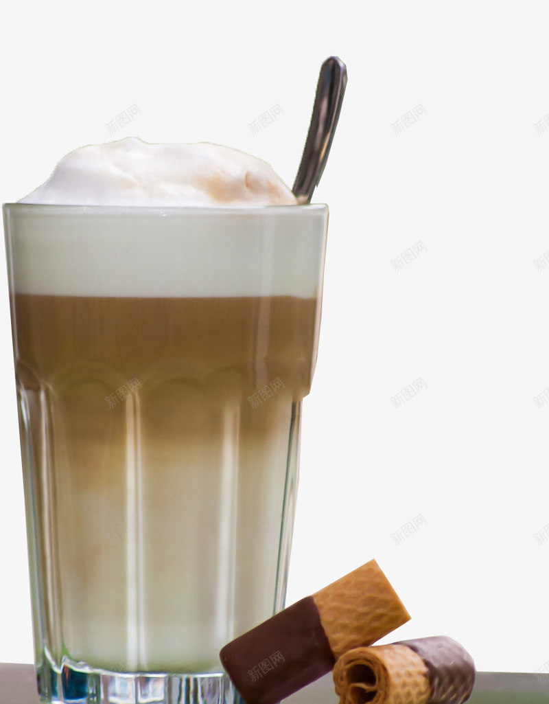 等待一杯咖啡png免抠素材_新图网 https://ixintu.com 下午茶 咖啡 咖啡免抠 小吃 焦糖玛其朵 焦糖玛奇朵 牛奶咖啡 玻璃杯 甜品 甜食 美食 饮品 饮料