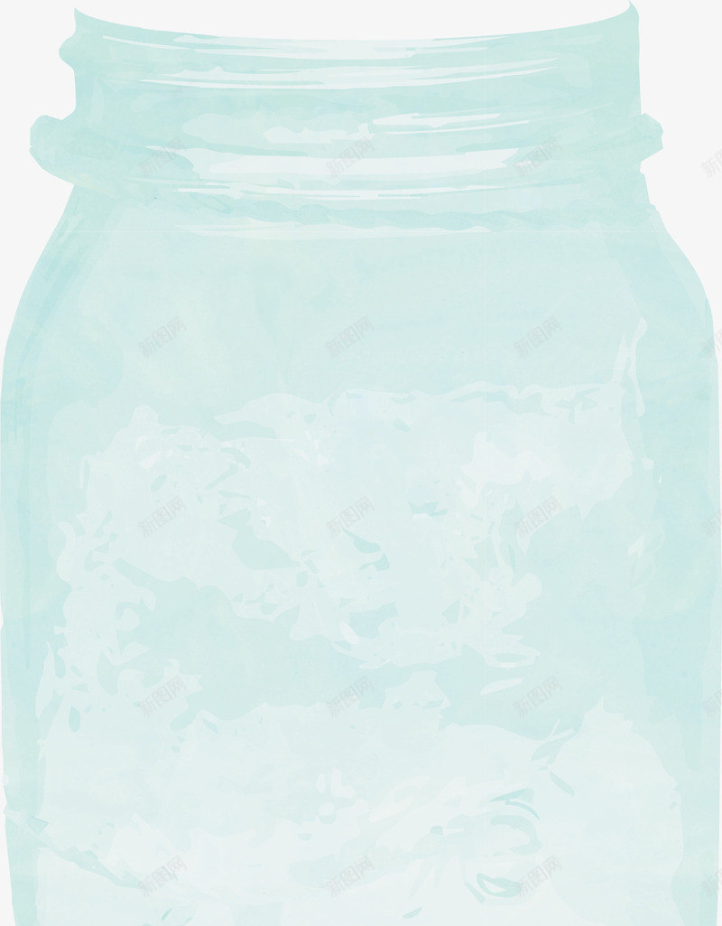 手绘薄荷绿玻璃瓶png免抠素材_新图网 https://ixintu.com 一个玻璃瓶 半透明玻璃瓶 平面 手绘 立体感 薄荷绿玻璃瓶