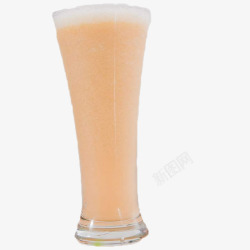 高腰玻璃杯淡褐色水蜜桃汁高清图片