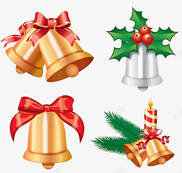 圣诞节手绘节日各种铃铛psd免抠素材_新图网 https://ixintu.com 圣诞玻璃贴 圣诞节 蜡烛 金色铃铛 铃铛 银色铃铛