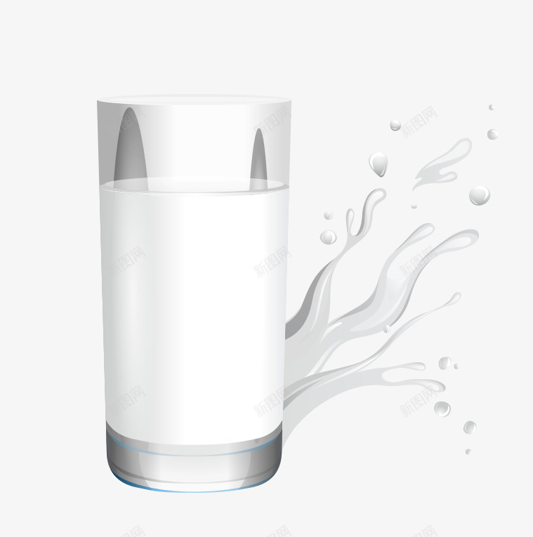 一杯牛奶png免抠素材_新图网 https://ixintu.com 杯子 溅起的牛奶 牛奶 玻璃杯 白色