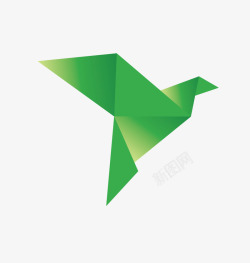 纸折形象绿色鸽子矢量图高清图片