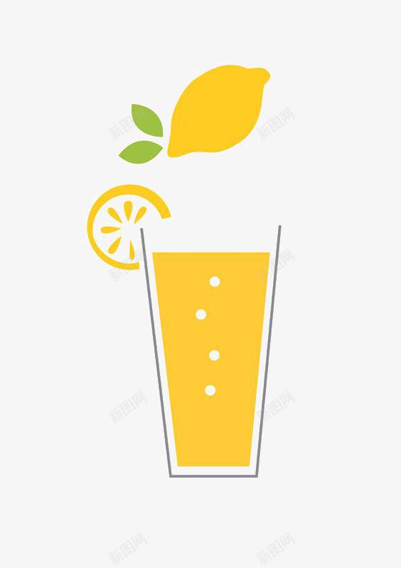 柠檬汁png免抠素材_新图网 https://ixintu.com 卡通柠檬汁 扁平化 果汁 柠檬 玻璃杯