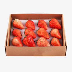 一盒草莓一盒新鲜草莓采摘高清图片